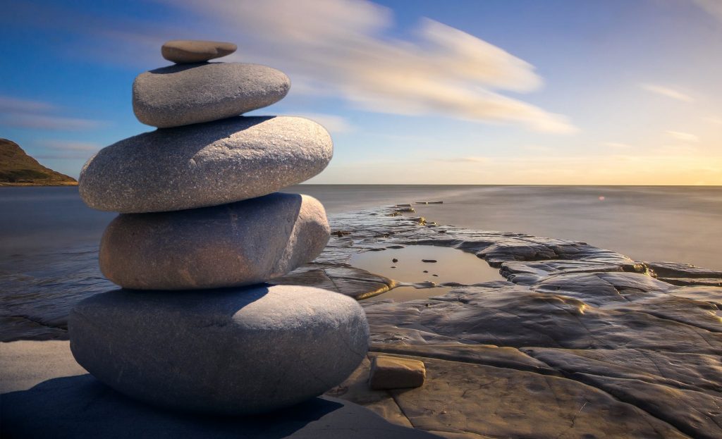 background balance beach boulder